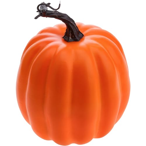 Woration 12,7 cm Künstliche Orange Kürbis Dekoration künstliches Gemüse Lebensechte Lebensmittel Modell für Herbst Ernte Halloween Erntedankfest Verzierung & Präsentation von Woration