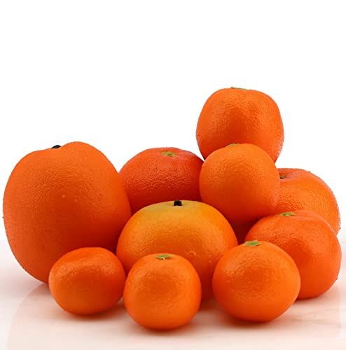 Woration Mix Größen Gefälschte Obst Orangen Satz Künstliche Lebensecht Simulation Orangen Mandarine für Haus Küche Kabinett Party Tisch Dekoration Requisite 10 Stück von Woration