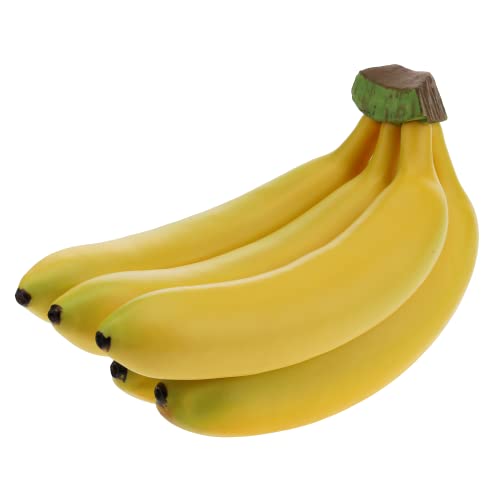 Woration Realistische lebensechte künstliche Bananenstrauß Simulation Obst dekorative gefälschte Lebensmittel Modell Display Fotografie Requisiten Küche Hochzeit Home Party Dekor - 5 Köpfe von Woration