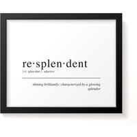 Resplendent Art Print - Wörterbuch-Definition, Glowing Splendor Inspirierende Wandkunst, Word Typografie von WordAndPictureArt