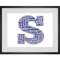 Personalisiert " S Buchstabe Initial Name Word Art Print von WordArtbyWW