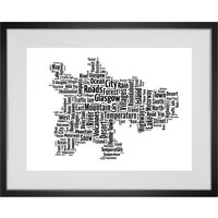 Personalisierte Glasgow Karte Wort Kunstdruck von WordArtbyWW