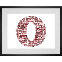 Personalisierter " O Buchstabe Initial Name Word Art Print von WordArtbyWW