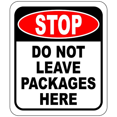 Stop Do Not Leave Packages Here Outdoor Aluminiumschilder – Lieferanleitung – Lieferschild – Paket Lieferbox Anleitung – Paket Box für Außenschild – Home Front Porch Schild – 21,6 x 25,4 cm Stop Do Not Leave Packages Here Outdoor Aluminiumschilder – Lieferanleitung – Lieferschild – Paket Lieferbox Anleitung – Paket Box für Außenschild – Home Front Porch Schild – 21,6 x 25,4 cm von Work House Signs