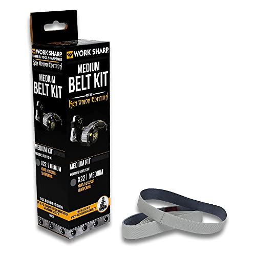 WORK SHARP™® - Ken Onion Edition Belt Kit X22 Coarse - Premium Schärfband mit Körnung P500-5 er Gewebe-Schleifband Set - Profi Ersatzbänder in Industrie Qualität - Hochwertiger Schärfer von Work Sharp