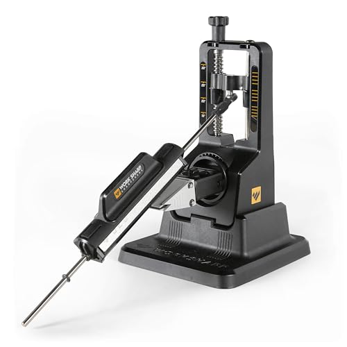 WORK SHARP™® Precision Adjust Elite - Profi Messerschärfer mit Winkel 15-30°- Diamant Messerschleifer manuell - Schärfsystem Set mit 3x Tri-Brasive-Griff 220, 320, 400, 600, 800, Keramik & Leder von Work Sharp