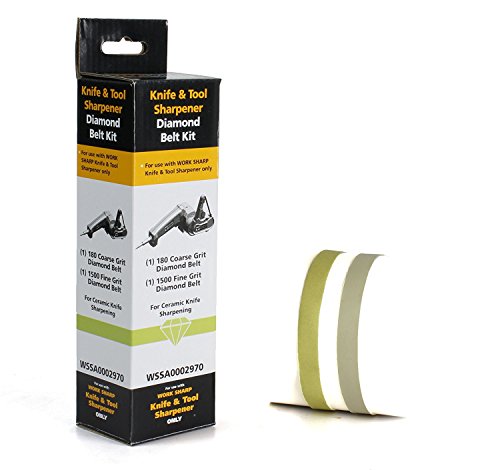 WORK SHARP® WSKTS Belt Kit 180/1500 - Premium Ersatz Schleifband Set für Keramik-Klingen - Industrie Gewebe-Schleifband/Schärfband für Knife & Tool Sharpener von Work Sharp