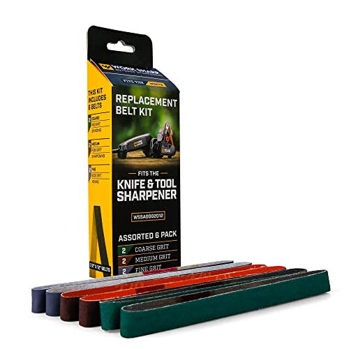 WORK SHARP® WSKTS Belt Kit 80/220 / 6000 - Premium Ersatz Schleifband Set für Knife & Tool Sharpener - Gewebe-Schleifband/Schärfband in Industrie Qualität von Work Sharp