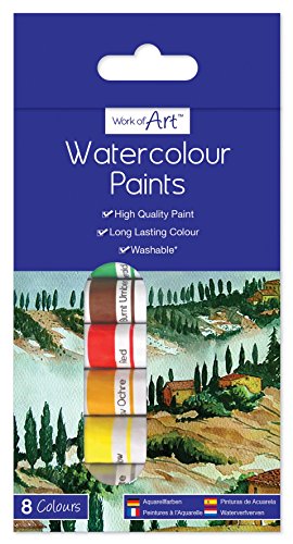 Kunstwerk 8 x 6 ml Aquarellfarbe Tube von Work of Art