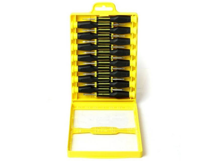 Work plus Schraubendreher Profi Schraubendrehersatz 15tlg. Präzisions-Schraubenziehersatz, 15-teiliges Set in praktischer Kunststoffbox von Work plus