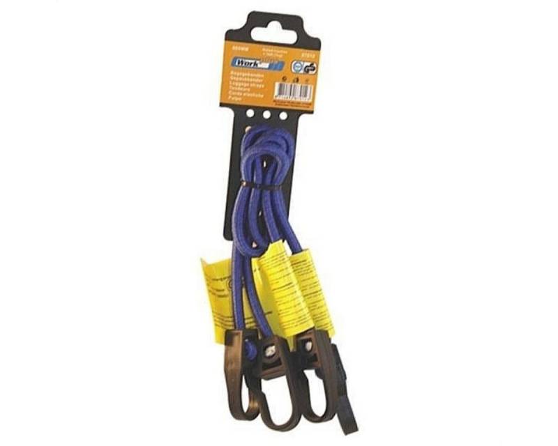 Work plus ca. 60 cm 2er Set elastische Gepäckbänder in Blau mit Kunststoffhaken Seil (2-tlg), dehnbar von Work plus