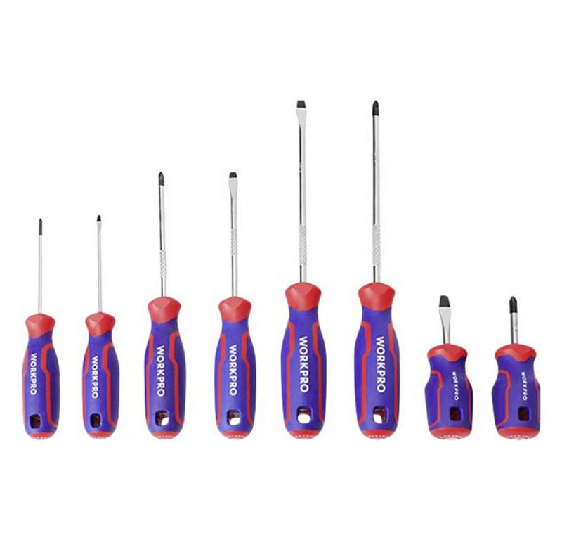 WorkPro Bit-Schraubendreher WorkPro 8 tlg Universal Schraubendreher-Set PH0, PH1, PH2 von WorkPro