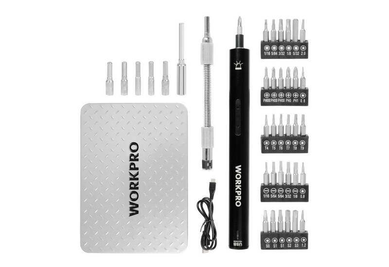 WorkPro Elektro-Schraubendreher 39tlg. Präzisions 3,6 V, mit Zubehör, (Set) von WorkPro