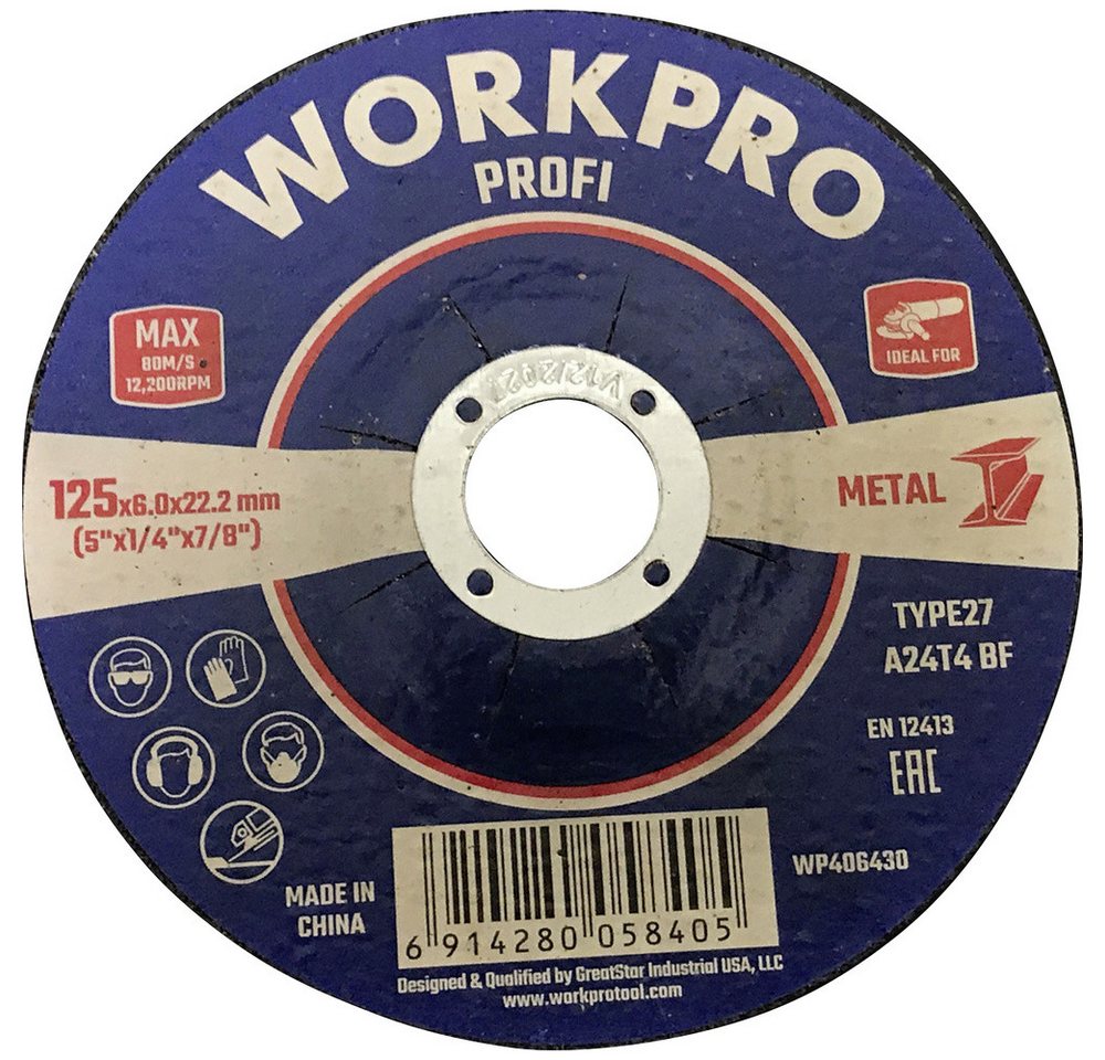 WorkPro Schleifscheibe WorkPro WP406430 Schleifscheibe Durchmesser 125 mm 5 St. WorkPro Schleifscheibe WorkPro WP406430 Schleifscheibe Durchmesser 125 mm 5 St. von WorkPro