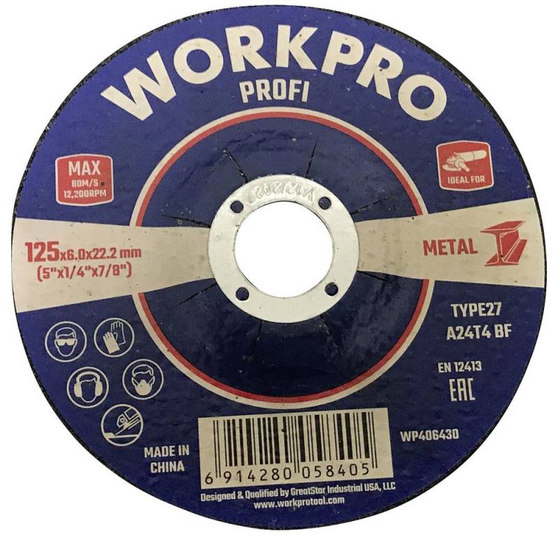WorkPro Schleifscheibe WorkPro WP406430 Schleifscheibe Durchmesser 125 mm 5 St. WorkPro Schleifscheibe WorkPro WP406430 Schleifscheibe Durchmesser 125 mm 5 St. von WorkPro