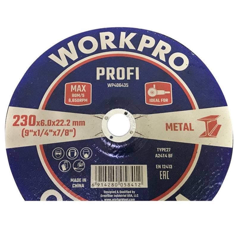 WorkPro Schleifscheibe WorkPro WP406435 Schleifscheibe Durchmesser 230 mm 5 St. von WorkPro