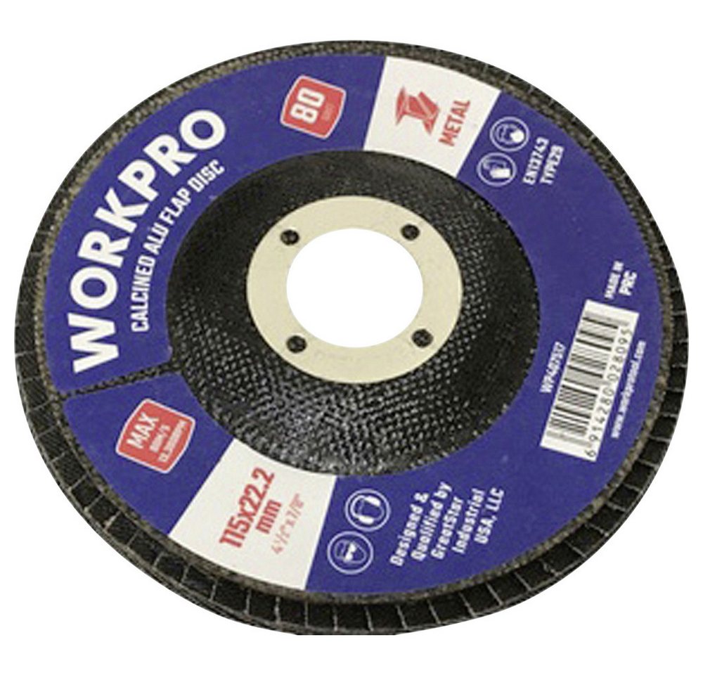 WorkPro Schleifscheibe WorkPro WP407517 Fächerschleifscheibe Durchmesser 115 mm Bohrungs-Ø 22 WorkPro Schleifscheibe WorkPro WP407517 Fächerschleifscheibe Durchmesser 115 mm Bohrungs-Ø 22 von WorkPro