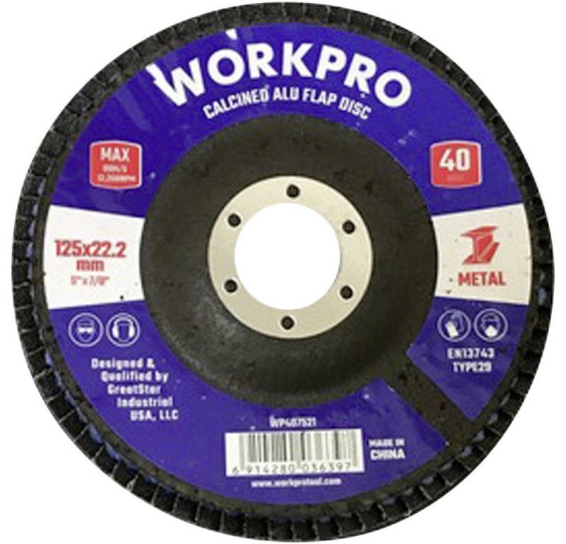 WorkPro Schleifscheibe WorkPro WP407521 Fächerschleifscheibe Durchmesser 125 mm Bohrungs-Ø 22 WorkPro Schleifscheibe WorkPro WP407521 Fächerschleifscheibe Durchmesser 125 mm Bohrungs-Ø 22 von WorkPro