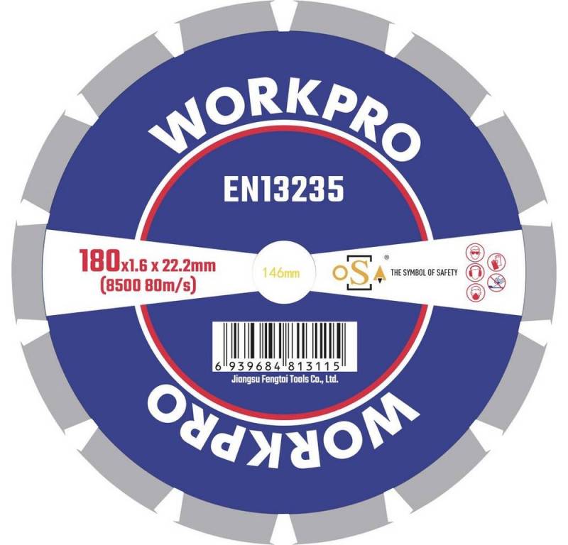 WorkPro Trennscheibe Diamanttrennscheibe 180 mm von WorkPro