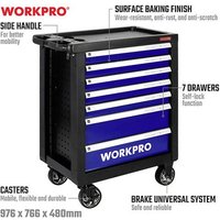 WorkPro WP209074 7-Schubladen Werkstattwagen mit 193 Werkzeugen von WorkPro