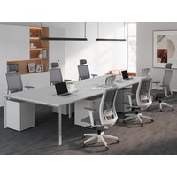 Schreibtisch Bench - Tisch für 6 Personen - L 120 cm - Weiß - DOWNTOWN von Workēa