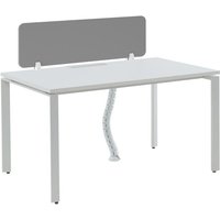 Schreibtisch für 1 Person + Trennwand - L 120 cm - Weiß - DOWNTOWN von Workēa