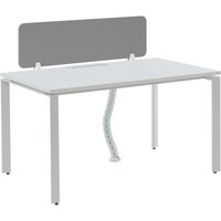 Schreibtisch für 1 Person + Trennwand - L 140 cm - Weiß - DOWNTOWN von Workēa
