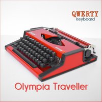 Sonderfarben Erhältlich - Rote Olympia Traveller Schreibmaschine Professionell Gewartet Garantiert Schnelle Lieferung von WorkingTypewriters