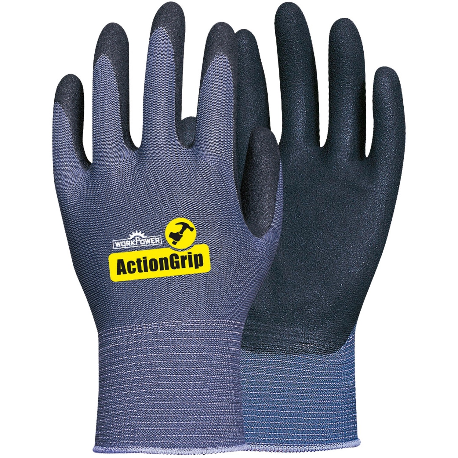 Workpower Arbeitshandschuh Action Grip Blau Gr. 9 von Workpower