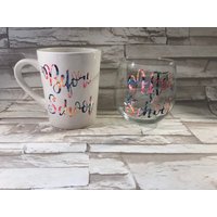 Vor Der Schule Nach Florale Kaffeetasse Und Weinglas Set - Ende Des Jahres Lehrer Geschenk Hauptgeschenk Vor Der Schule Nach Florale Kaffeetasse Und Weinglas Set - Ende Des Jahres Lehrer Geschenk Hauptgeschenk von WorksofPanglossian