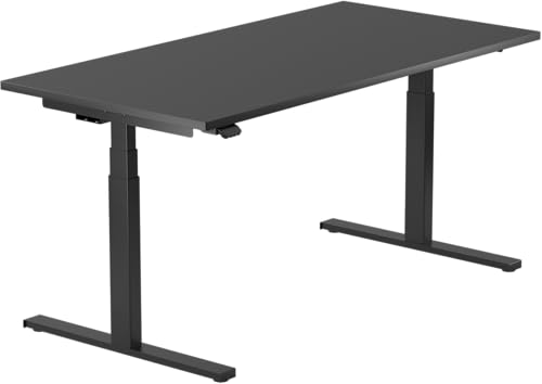 Worktrainer - Linak SmartDesk - Elektrischer Höhenverstellbarer Schreibtisch - Höhe 60-125 cm - Breite 100-190 cm - Mit Memory-Funktion - Schwarz von Worktrainer
