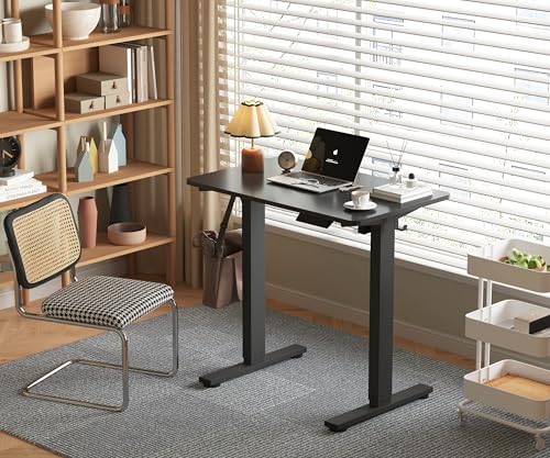 Worktrainer MiniDesk Schwarz Höhenverstellbarer Schreibtisch | Elektrischer Sitz-Steh-Tisch Ergonomisch & Verstellbar Perfekt fürs Homeoffice & den Arbeitsplatz Mit Memory-Steuerung – Höhe: 73–118 cm von Worktrainer