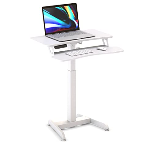 Worktrainer - Updesk High Kleiner Elektrischer Höhenverstellbarer Schreibtisch - Höhe 72-122cm - Breite 80cm - Weiß - Mit Memory-Funktion - Neu von Worktrainer