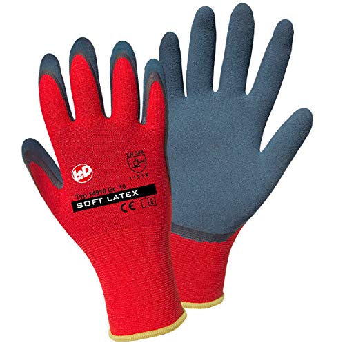 L+D Griffy Soft Latex 14910-8 Polyester Arbeitshandschuh Groeße (Handschuhe): 8 EN 388:2016 CAT II von Worky