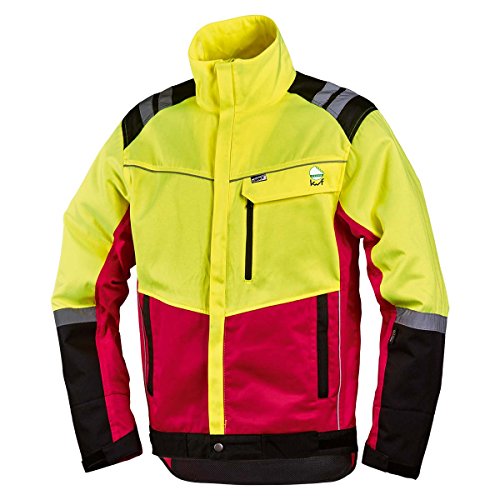 L+D worky 4112-M Forstschutz-Jacke Komfort Kleider-Größe: M Neongelb, Rot, Schwarz von Worky