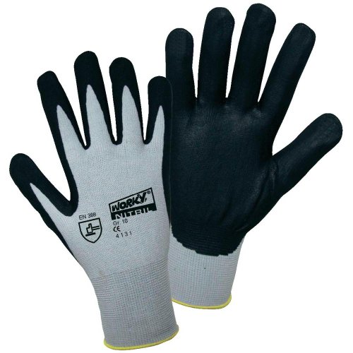 Worky L+D FOAM Nylon NITRILE 1158-7 Nylon Arbeitshandschuh Groeße (Handschuhe): 7, S EN 388 CAT II von Worky