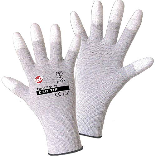 Worky L+D ESD TIP 1170-9 Nylon Arbeitshandschuh Groeße (Handschuhe): 9, L EN 388:2016 CAT II 1 Paar von Worky