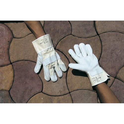 Worky L+D Granit 1574-9 Rindnarbenleder Arbeitshandschuh Groeße (Handschuhe): 9, L EN 388 CAT II 1 von Worky