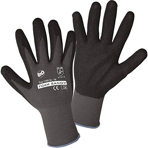 Worky L+D FOAM SANDY 1160-9 Nylon Arbeitshandschuh Groeße (Handschuhe): 9, L EN 388:2016 CAT II 1 P von Worky