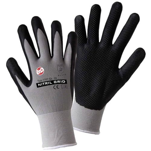 Worky L+D NITRIL GRID 1167-10 Nylon Arbeitshandschuh Groeße (Handschuhe): 10, XL EN 388:2016 CAT II von Worky