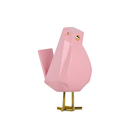 World Art TW60291 Harz-Skulptur Rosa Vogel Moderne Harz Skulptur Statue, Harz, 18x7x13 Cm von World Art