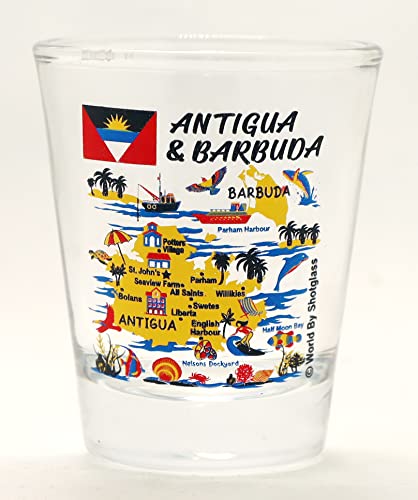 Antigua & Barbuda Landmarks and Icons Shot Glass by World by Shotglass von World By Shotglass