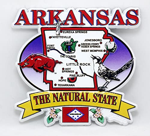 Arkansas State Elements Karte Kühlschrank Sammlerstück Souvenir Magnet jks von World By Shotglass