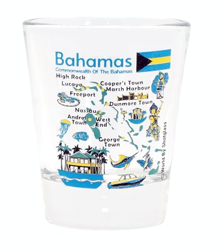 Bahamas Landmarks and Icons Collage Shot glass Bahamas Landmarks and Icons Collage Shot glass von World By Shotglass