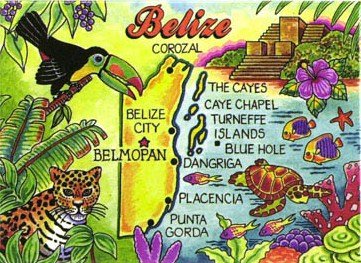 Belize Map Karibik Kühlschrank Sammler Souvenir Magnet 6,3 x 8,9 cm von World By Shotglass