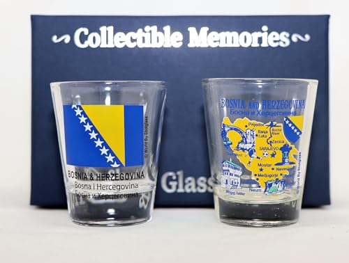 Bosnien-Herzegowina-Souvenir-Schnapsglas-Set, 2 Stück von World By Shotglass