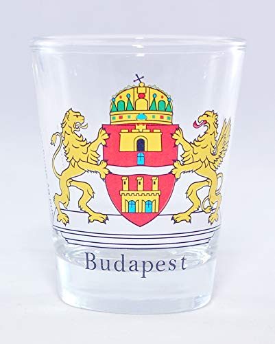 Budapest Hungary Coat of Arms Shot Glass by World by Shotglass von World By Shotglass