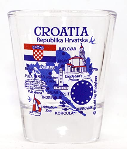 Croatia EU Series Landmarks and Icons Shot Glass by World By Shotglass von World By Shotglass