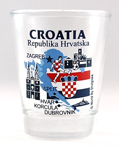 Croatia Landmarks and Icons Collage Shot Glass by World by Shotglass von World By Shotglass
