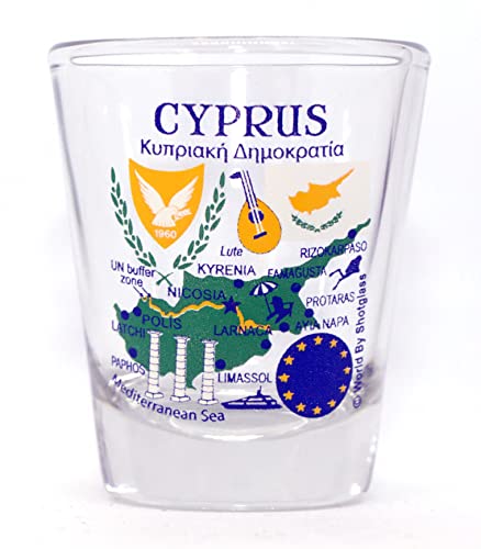 Cyprus EU Series Landmarks and Icons Shot Glass by World By Shotglass von World By Shotglass